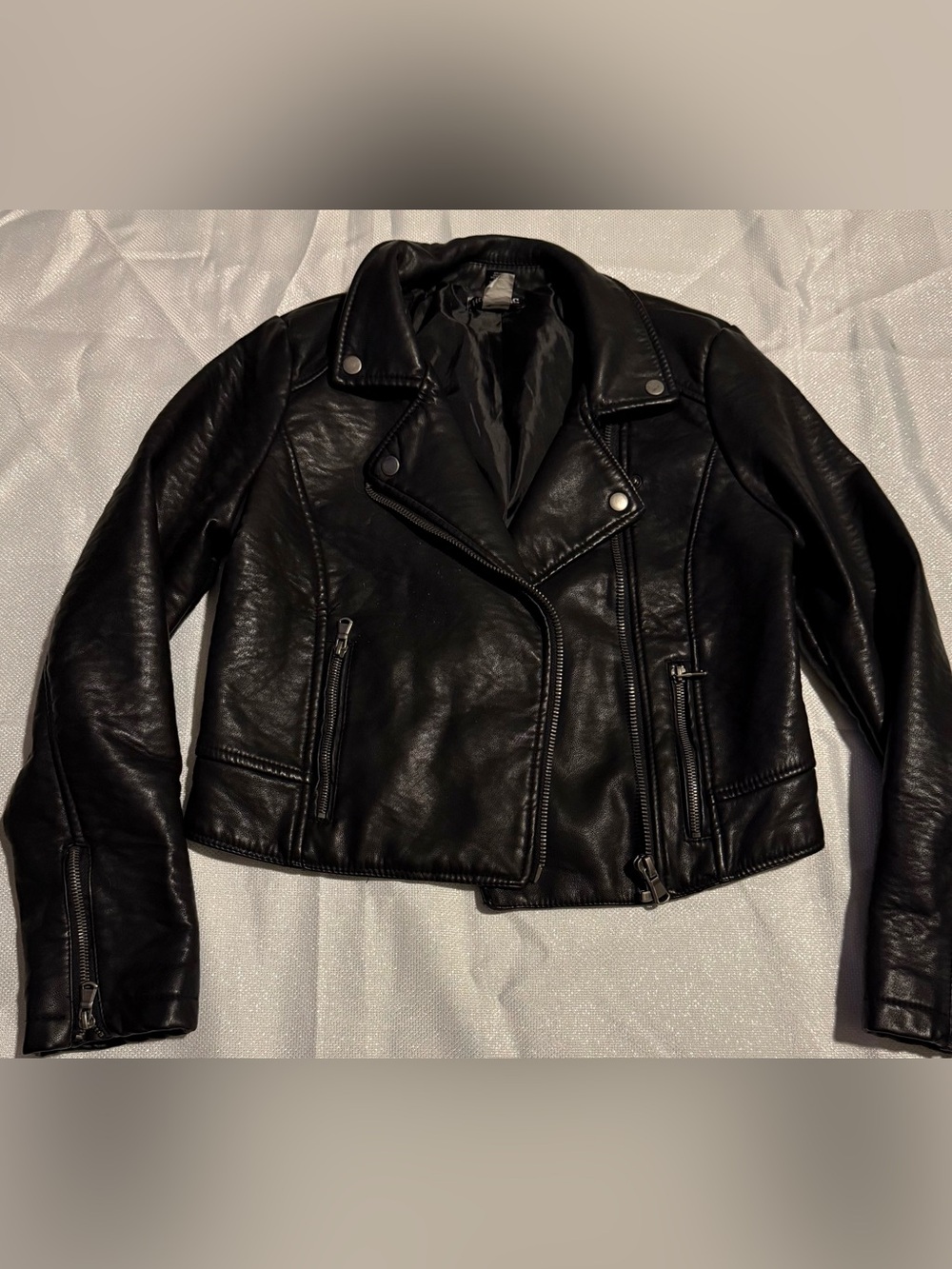 Hot Topic Black Faux Leather Moto Jacket